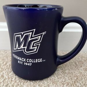 NWT MERRIMACK COLLEGE Engraved Blue Coffee Tea Mug COLLEGIATE LICENSED